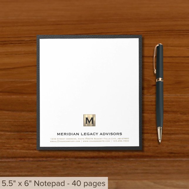 Elegant Black and Gold Initial Logo Notepad (Creator Uploaded)