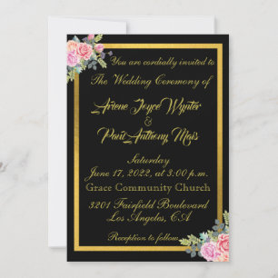 Elegant Black and Gold Invitation