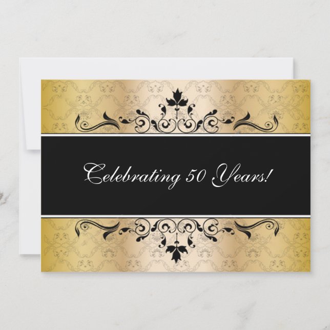 Elegant Black and Gold Invite (Front)