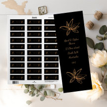 Elegant Black and Gold Labels for Postage