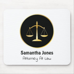 Elegant Black and Gold Lawyer Scale Of Justice Mouse Mat