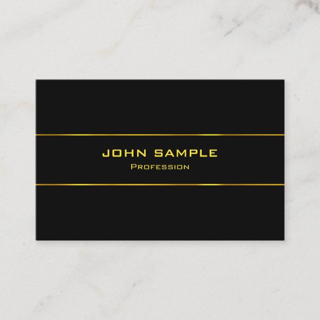 Elegant Black And Gold Lights Modern Glamour Plain Business Card (Front)