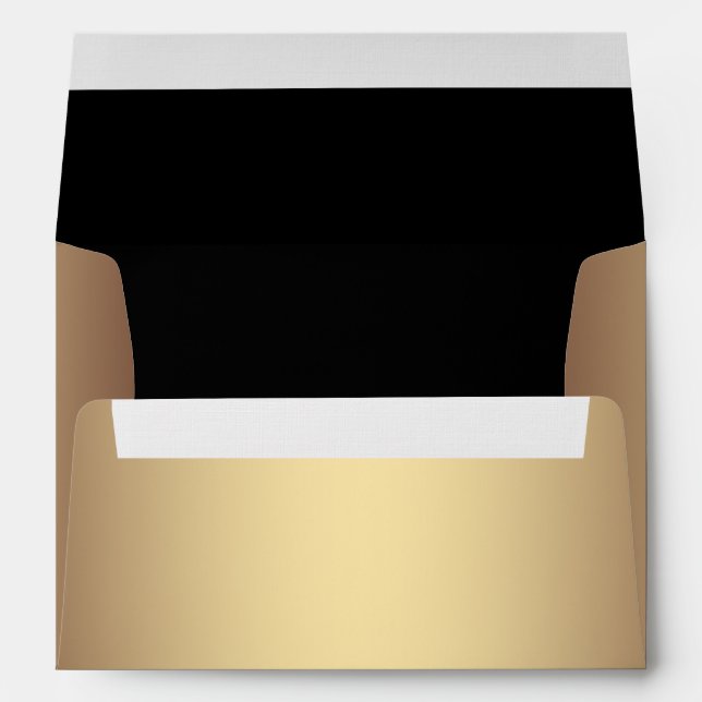Elegant Black and Gold Linen Envelopes (Back (Bottom))