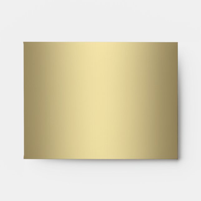 Elegant Black and Gold Linen RSVP Envelopes (Front)