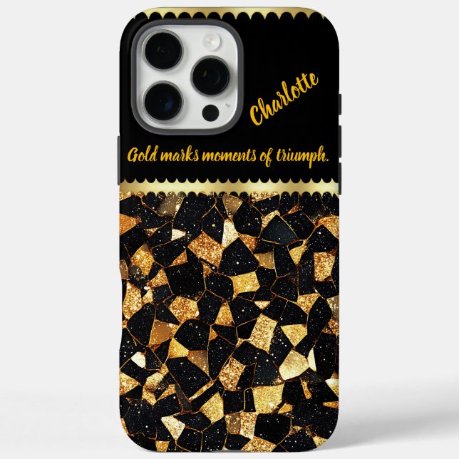 Elegant black and gold marble design Case-Mate iPhone case (Back)
