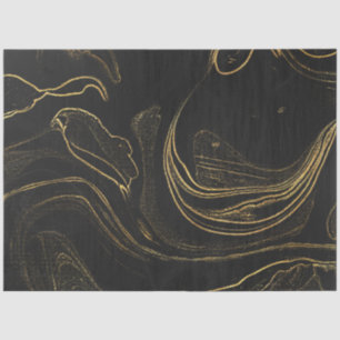 Elegant Black and Gold Marble Tissue Paper
