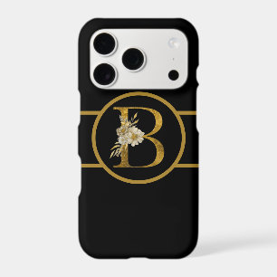 Elegant Black and Gold Monogram Letter "B"