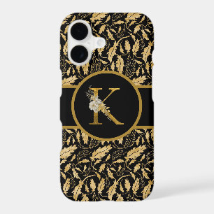 Elegant Black and Gold Monogram Letter "K"