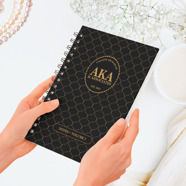 Elegant Black and Gold Monogram Notes & Ideas Notebook (Creator Uploaded)
