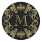 Elegant Black And Gold Monogram Stickers