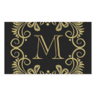 Elegant Black And Gold Monogram Stickers