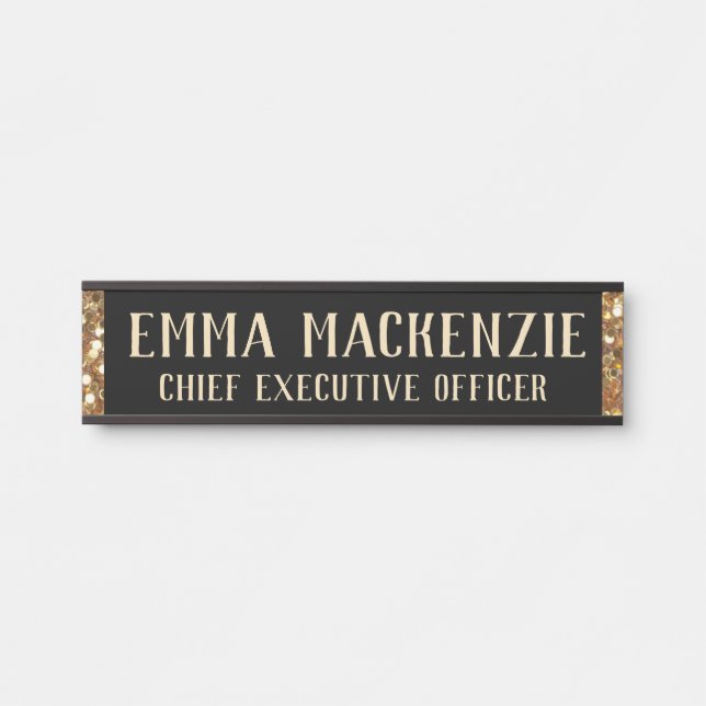 Elegant Black and Gold Name Plate - Door Sign (Front)
