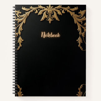 Elegant black and gold notebook