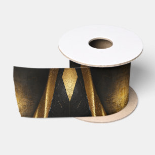 Elegant Black and Gold Perfect Finishing Touch Satin Ribbon