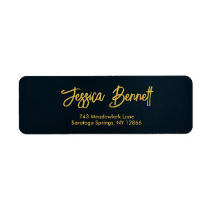 Elegant Black and Gold Personalised Address