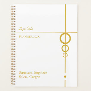 Elegant Black and Gold Personalised  Planner