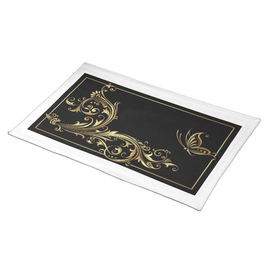 Elegant Black and Gold Placemat Zazzle.co.uk