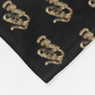 Elegant Black and Gold Script Merry Christmas Fleece Blanket