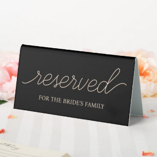 Elegant Black And Gold Script Wedding Reserved