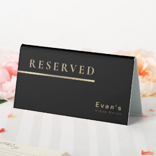 Elegant Black and Gold Shiny Typography Reserved