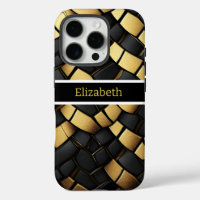 Elegant black and gold snakeskin pattern texture