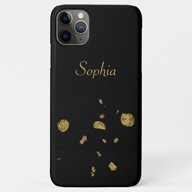 Elegant Black and Gold Spangles Case-Mate iPhone Case (Back)