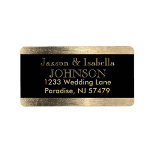 Elegant Black and Gold Starlights Wedding Label