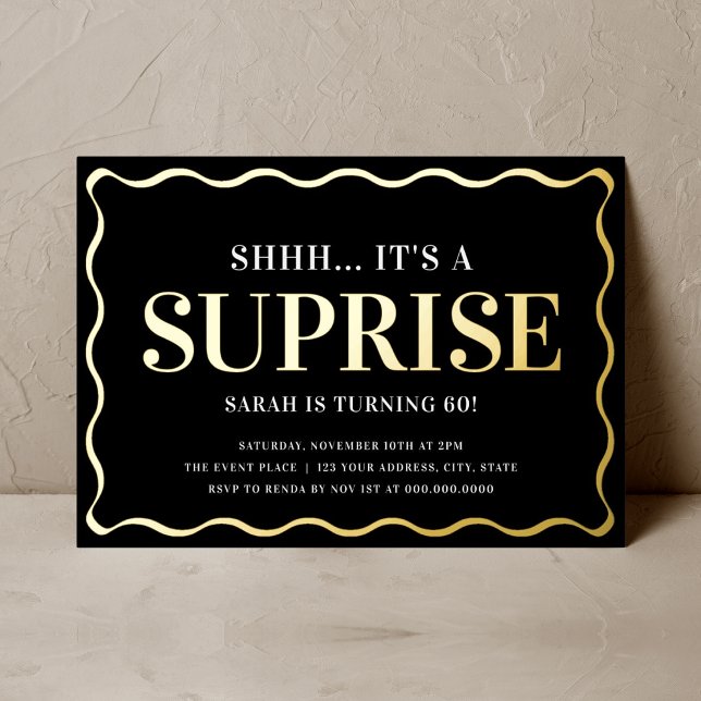Elegant Black and Gold Surprise Birthday Party (Creator Uploaded)