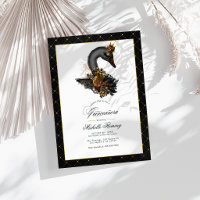 Elegant Black and Gold Swan Quinceañera Photo
