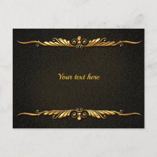 Elegant black and gold template, customise, postcard