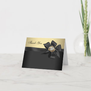 Elegant Black and Gold Thank You Cards