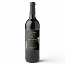 Elegant Black And Gold Wedding Beverage Label Set