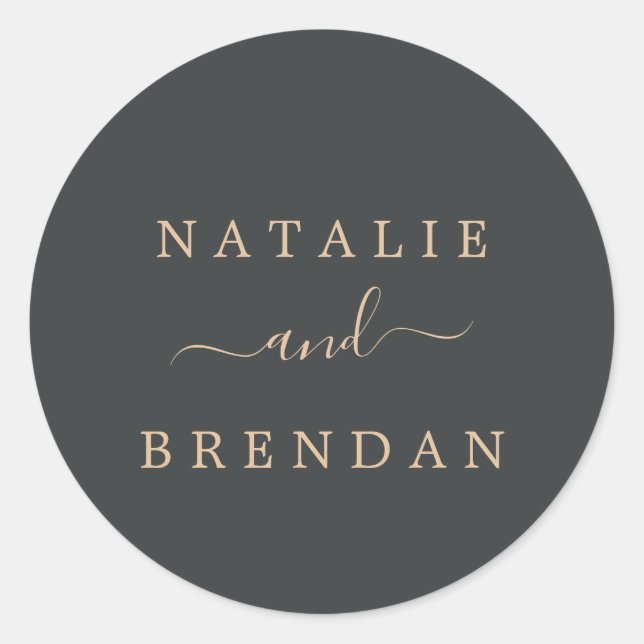 Elegant Black and Gold Wedding Envelope Seals (Front)