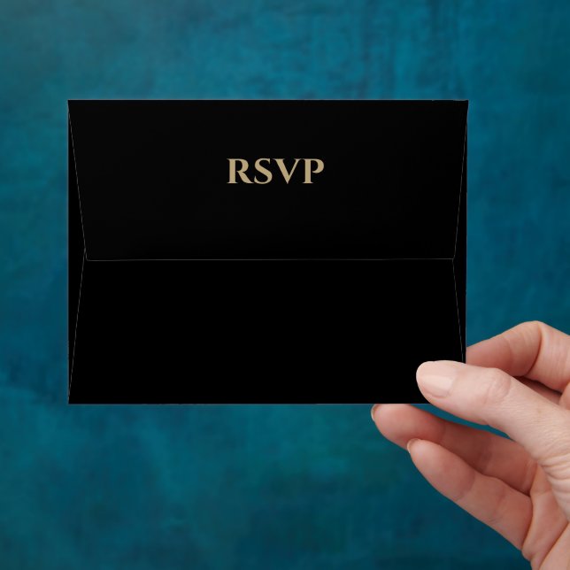 Elegant Black and Gold Wedding  Envelopes (Hand)
