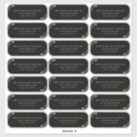 Elegant Black and Gold Wedding Guest Address