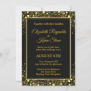 Elegant black and gold wedding Invitation
