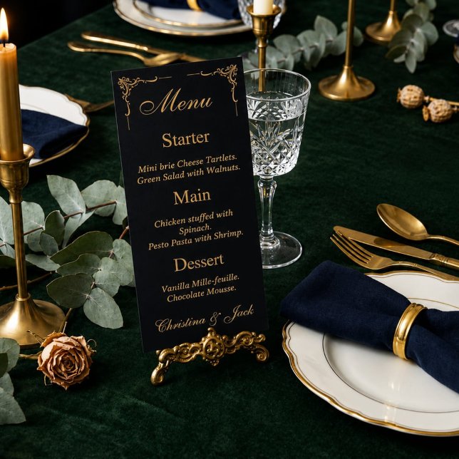 Elegant Black and Gold Wedding Menu (Creator Uploaded)