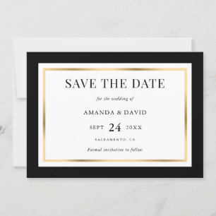 Elegant Black and Gold Wedding Save The Date