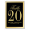 Elegant Black and Gold Wedding Table Number