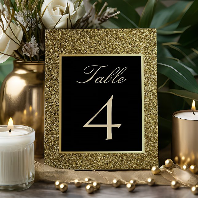 Elegant Black and Gold Wedding Table Number (Creator Uploaded)