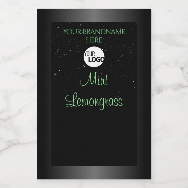 Elegant Black and Green Product Label Glitter Logo (Single Label)