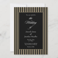 Elegant Black and Green Vertical Stripes Wedding