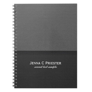 Elegant Black And Grey Faux Leather Notebook