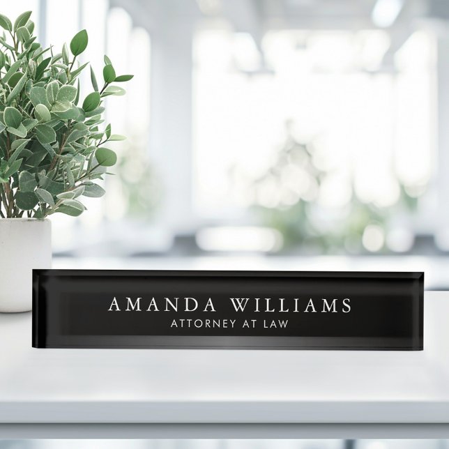 Elegant black and grey satin gradient nameplate (Elegant black and gray satin gradient desk name plate)