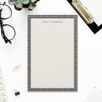 Elegant Black and Ivory Houndstooth Monogram
