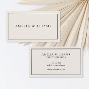 Elegant Black and Ivory Minimalist Professional Business Card
