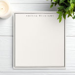 Elegant Black and Ivory Minimalist Two Border Notepad<br><div class="desc">Create your own personalised notepads with black elegant chic typography monogram name and two border line design on ivory colour.</div>