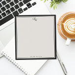 Elegant Black and Ivory Monogram Two Border Notepad<br><div class="desc">Create your own custom notepad with personalised monogram initials in an elegant modern typography alongside black and ivory border design.</div>