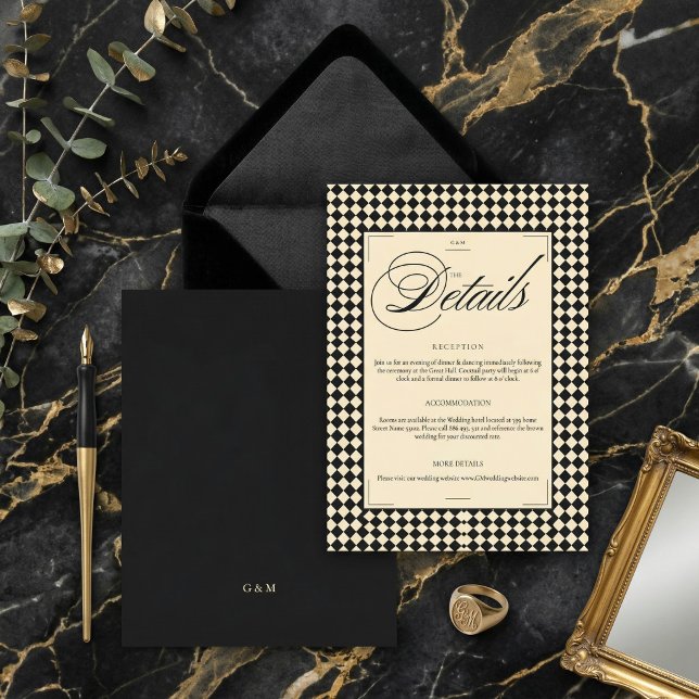 Elegant Black and Ivory Old Money Details Invitation (Creator Uploaded)