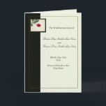 Elegant Black and Ivory Wedding Program Template<br><div class="desc">Elegant black and ivory background with single red rose showecased in accent box.  Easily change details / text to suit your event,  wedding or special occasion program.</div>
